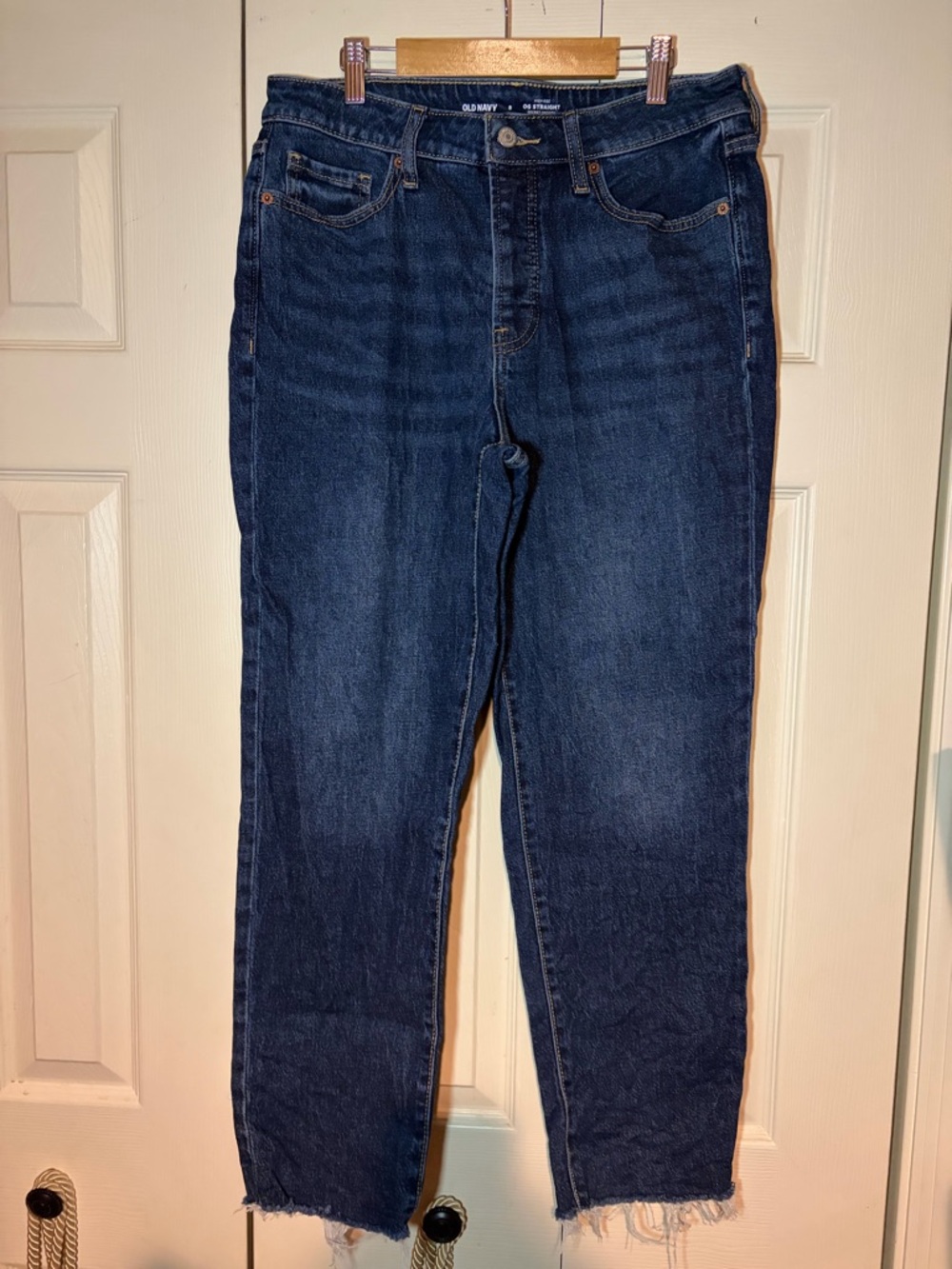 Old Navy Indigo Straight Leg Jeans with Raw Hem